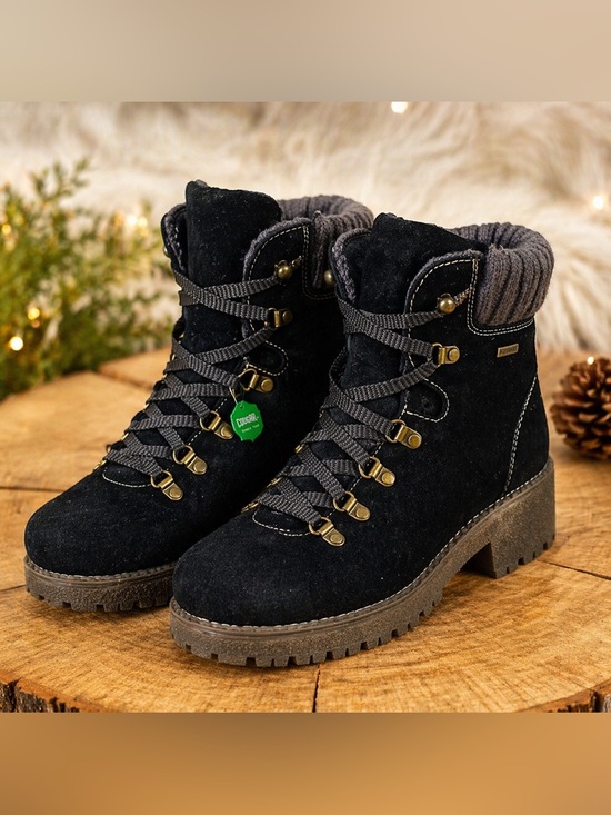 Cougar Shoes - Cougar Black Suede Lace-Up Ankle Boots